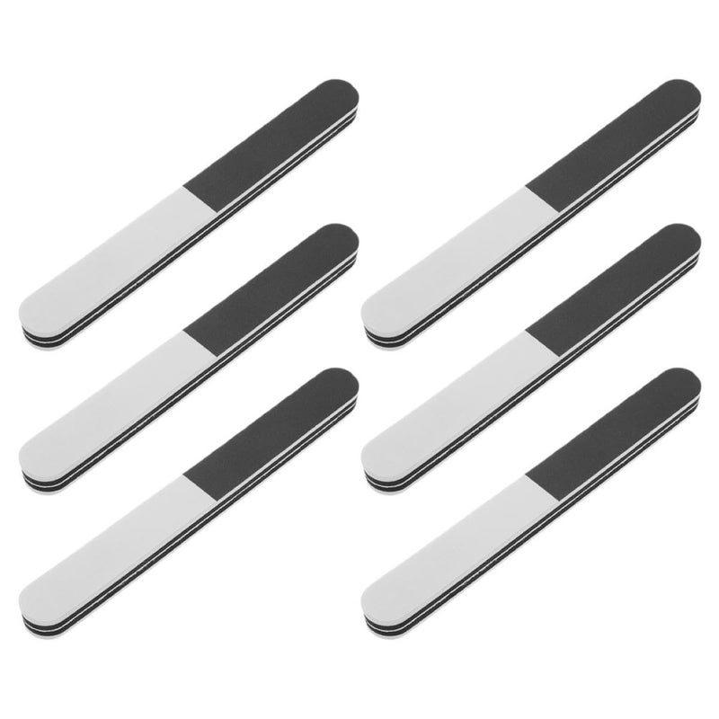 6Pcs 3 Sided Sanding Sticks Set 17.8cm Micro Sander Tools for Resin Plastic Models with Black White Grey Polishing Sticks - Image 1
